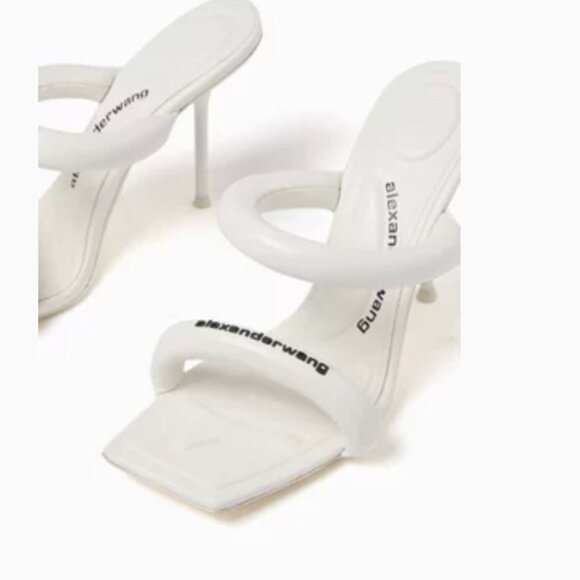 NEW Alexander Wang Julie Tubular Sandal White Leather Size 7 - Picture 3 of 15